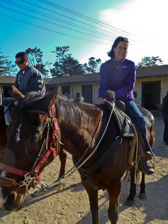 Going horseback riding on Pebble Beach: A Pebble Beach horseback riding tour.