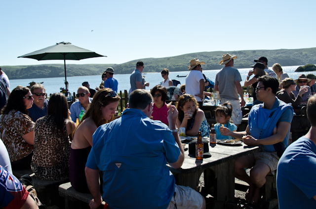 The deck at Hog Island Oyster Farm, Marshall, CA