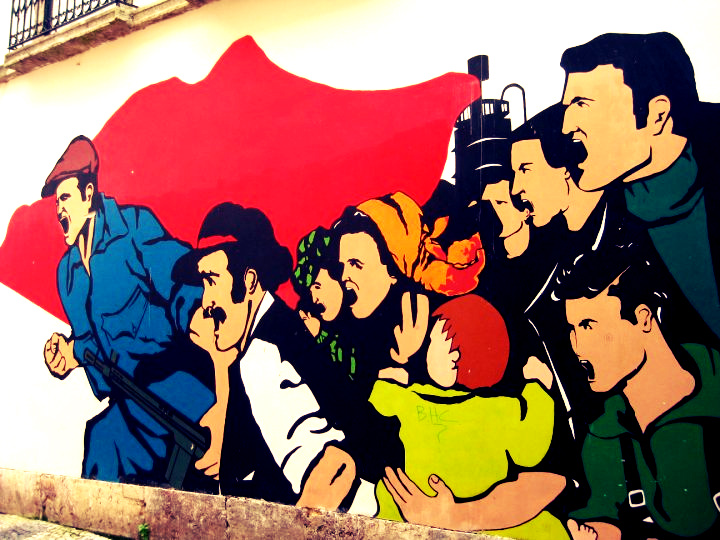 Carnation Revolution mural - street art in lisbon