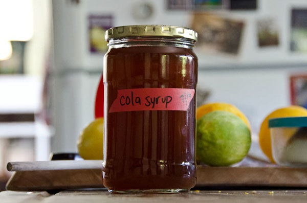 Making homemade soda syrup 