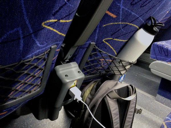 outlets on megabus let you charge your electronics