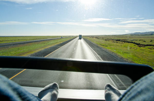 central valley on the 5 Freeway from megabus