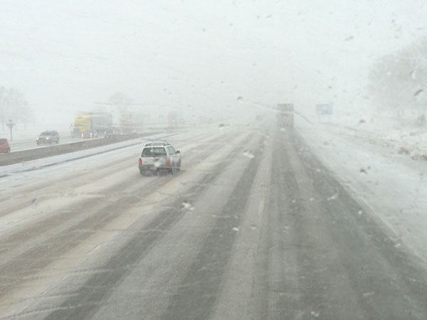 snow on the Grapevine/Tejon Pass, California