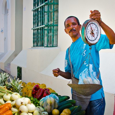 Produce Vendor in Cartagena, Colombia