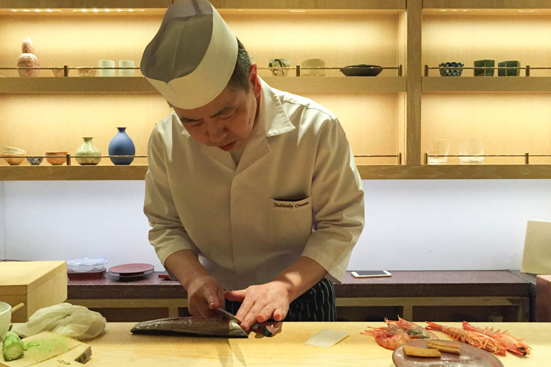Omakase menu sushi in Tokyo